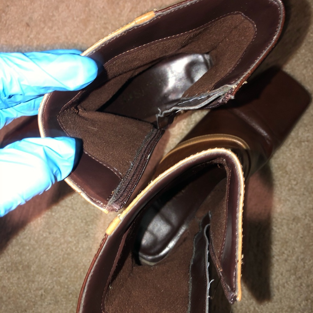 ‘70s Mod Color-Block Square-Toe Leather Boot Heels - Picture 13 of 15